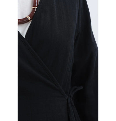 Modefa Tunic Modest Muslim Women’s Muslin Kimono Style Tunic - M85052 Black