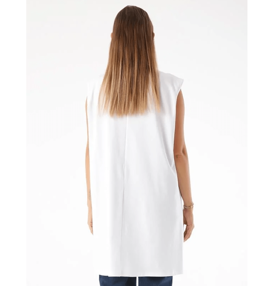 Modefa Tunic Modest Muslim Women's Plus Size Essential Sleeveless Tunic - M16003 White