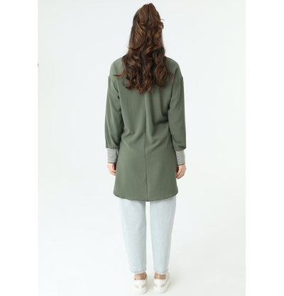 Modefa Tunic Modest Woman's Sweater Tunic 10278 - Khaki Green