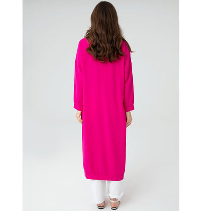 Modefa Tunic Modest Women's Cardigan Tunic 10244 - Fuchsia