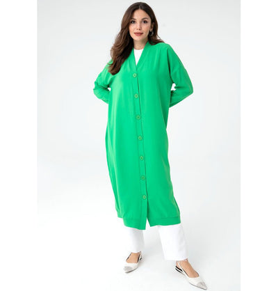Modefa Tunic Modest Women's Cardigan Tunic 10244 - Green