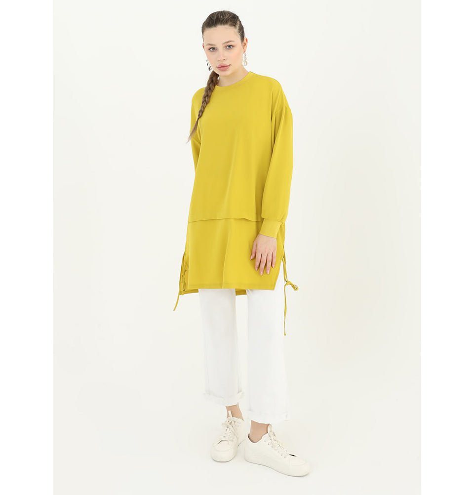 Modefa Tunic Modest Women's Casual Tunic 10424 - Yellow Olive