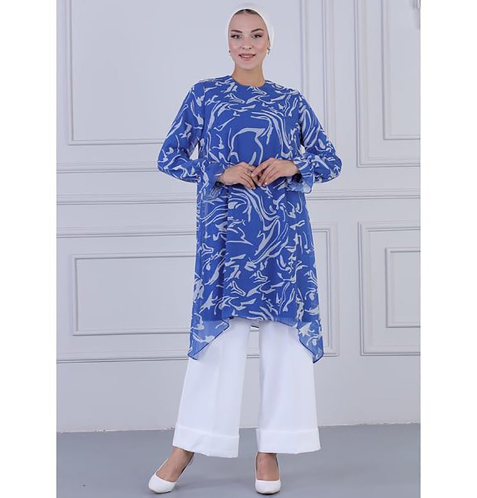 Modest Women's Formal Abstract Tunic & Pants Set 9269-04
