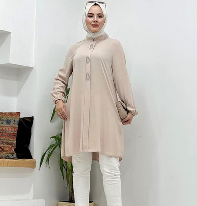 Modefa Tunic Modest Women's Formal Tunic 40102 - Beige