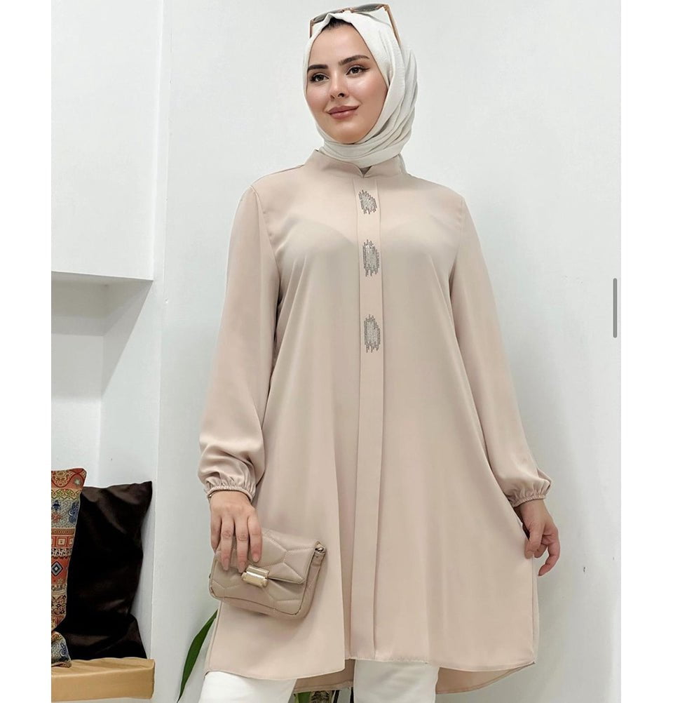 Modefa Tunic Modest Women's Formal Tunic 40102 - Beige