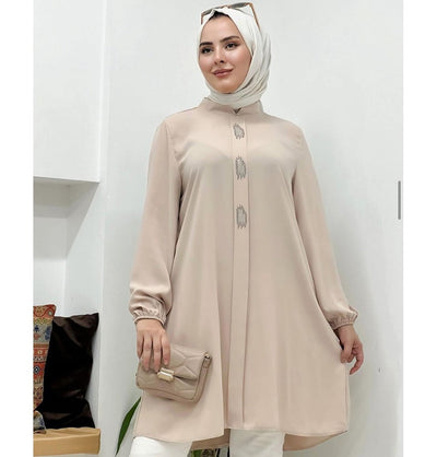Modefa Tunic Modest Women's Formal Tunic 40102 - Beige