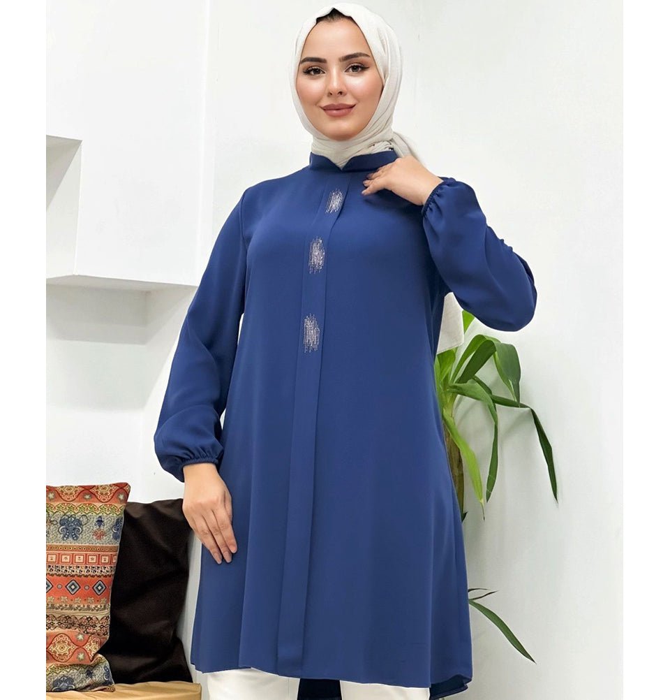 Modefa Tunic Modest Women's Formal Tunic 40102 - Blue