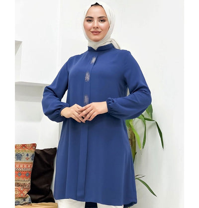 Modefa Tunic Modest Women's Formal Tunic 40102 - Blue