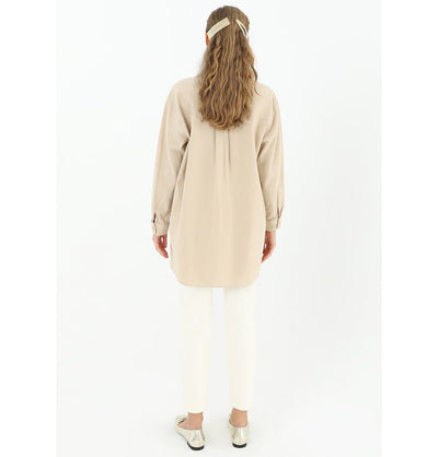 Modefa Tunic Modest Women's Gemmed Tunic 10509 - Beige