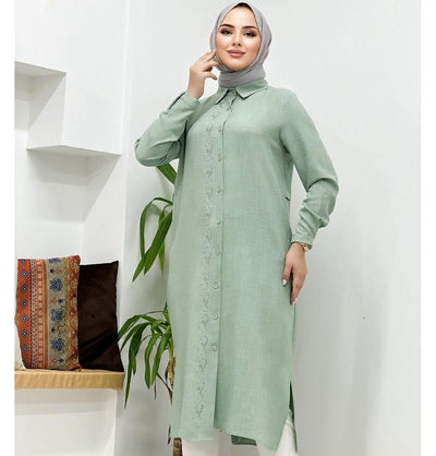 Modefa Tunic Modest Women's Glittery Tunic 40130 - Mint