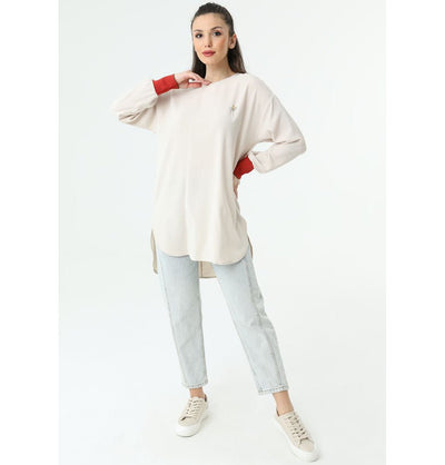 Modefa Tunic Modest Women's Loose Tunic 10278 - Light Beige