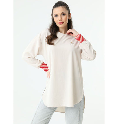 Modefa Tunic Modest Women's Loose Tunic 10278 - Light Beige