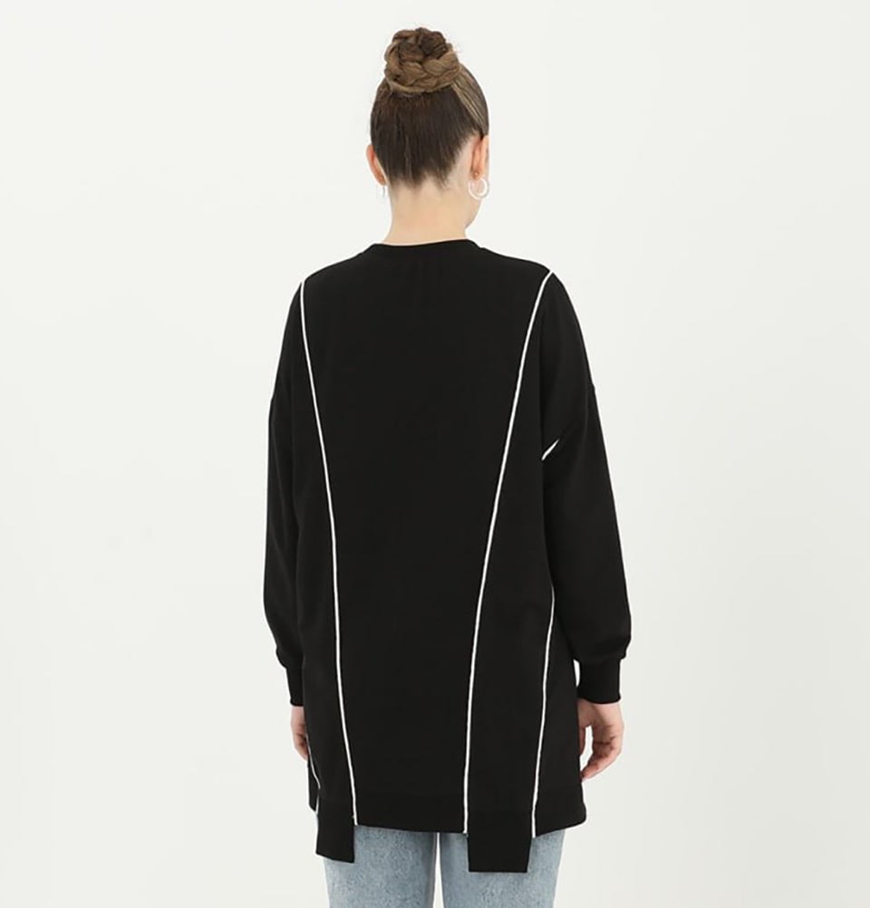 Modefa Tunic Modest Women's Sweater Tunic 10413 - Black