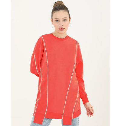 Modefa Tunic Modest Women's Sweater Tunic 10413 - Coral