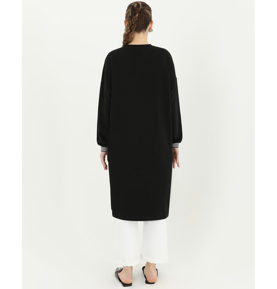 Modefa Tunic Modest Women's Sweater Tunic 10416 - Black