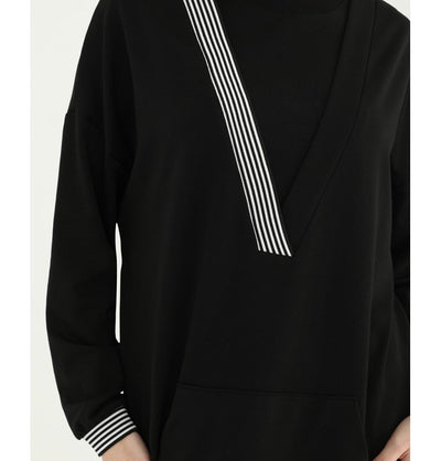 Modefa Tunic Modest Women's Sweater Tunic 10416 - Black