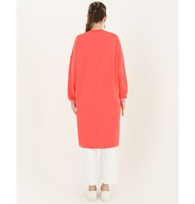 Modefa Tunic Modest Women's Sweater Tunic 10416 - Coral