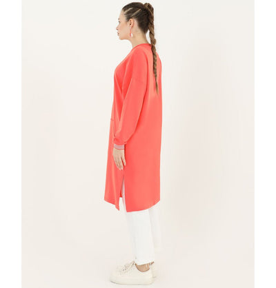 Modefa Tunic Modest Women's Sweater Tunic 10416 - Coral
