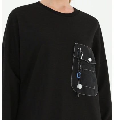 Modefa Tunic Modest Women's Sweater Tunic 10428 - Black