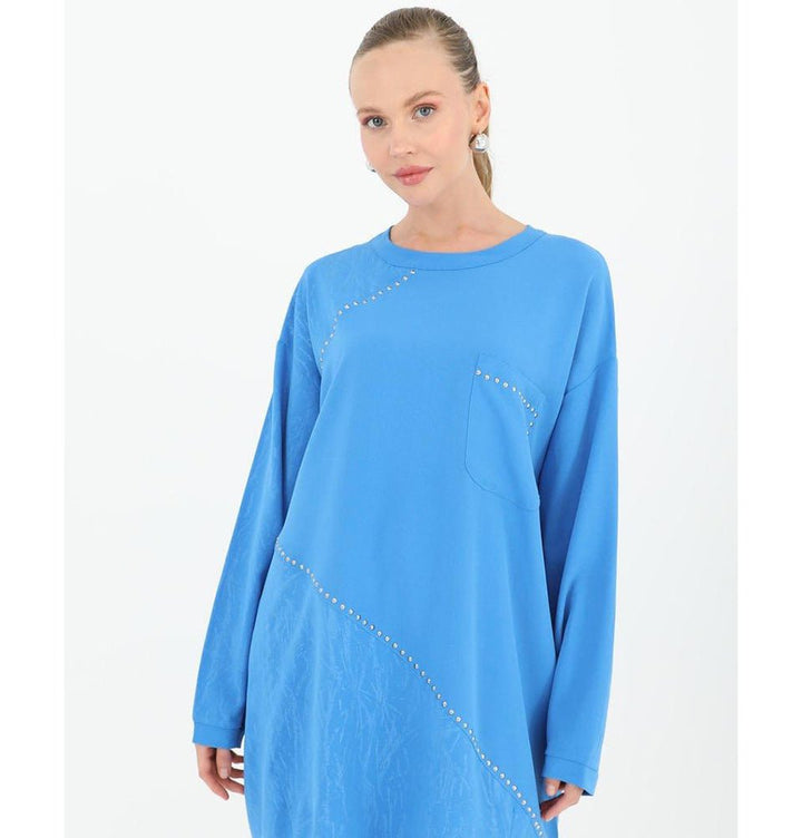 トップス Andequal drawstring tie tunic BLUE トップス Andequal drawstring tie tunic BLUE Azure Blue