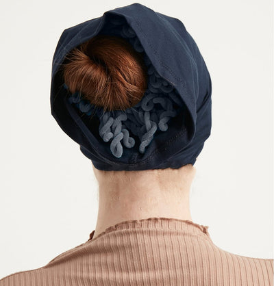Modefa Underscarf Navy Blue Premium Cotton Criss Cross Tube Underscarf - Navy