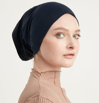 Modefa Underscarf Navy Blue Premium Cotton Tube Underscarf - Navy Blue