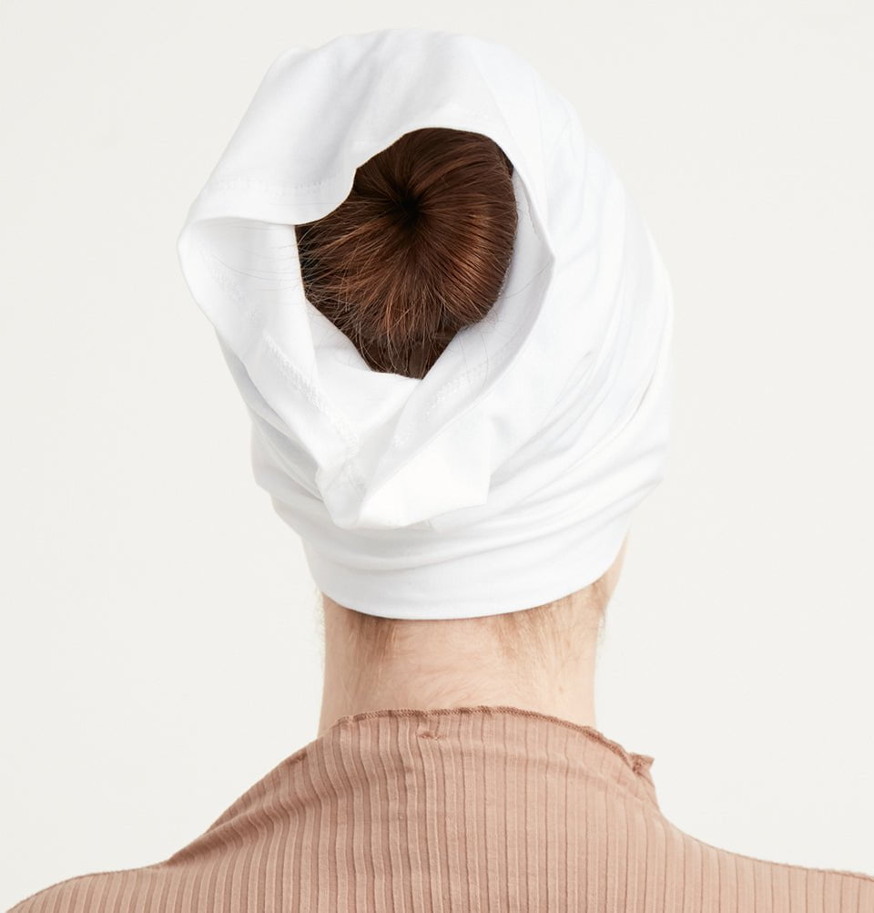 Modefa Underscarf White Premium Cotton Criss Cross Tube Underscarf - White