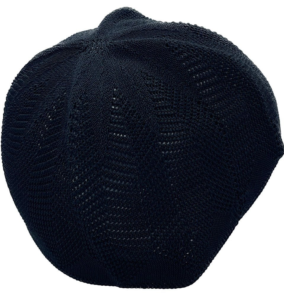Nida Kufi Black Products Islamic Men's Knit Kufi Cap ND1 - Black