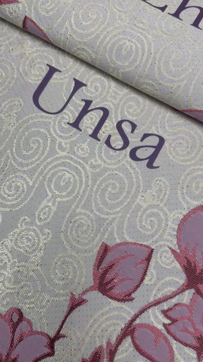 Chenille & Taffeta Islamic Prayer Mat Poppies - Navy Blue