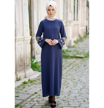 Abaci Modest Dress 11792-R06 Indigo