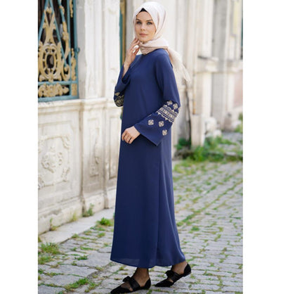 Abaci Modest Dress 11792-R06 Indigo