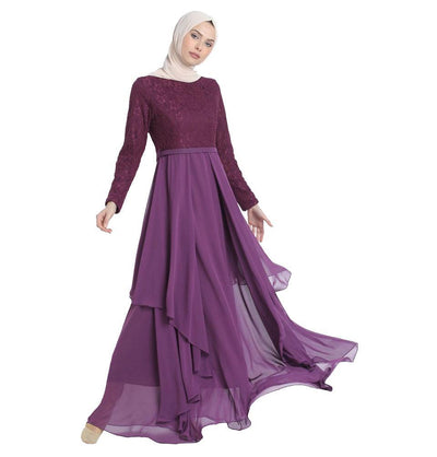 Abaci Dress Abaci Modest Formal Lace Dress 12959 Purple