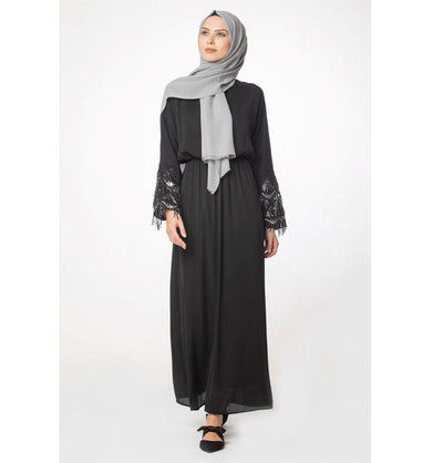 Abaci Dress Abaci Modest Sequined Dress 12956 Black