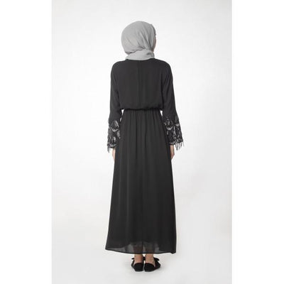 Abaci Dress Abaci Modest Sequined Dress 12956 Black