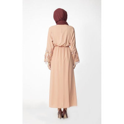 Abaci Modest Sequined Dress 12956 Salmon