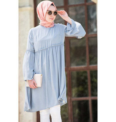 Abaci Tunic Abaci Modest Tunic TNK10956 Light Blue - Modefa 
