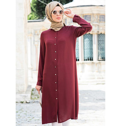 Abaci Tunic Abaci Simple Tunic 17TNK9936 Burgundy - Modefa 