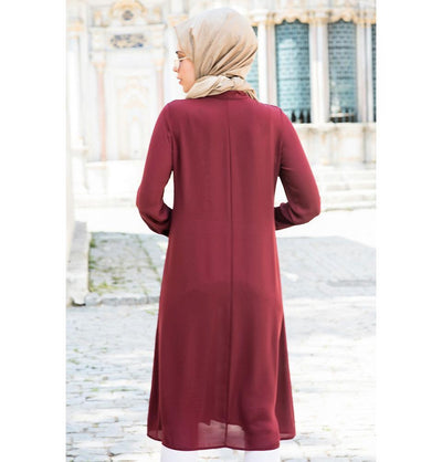 Abaci Tunic Abaci Simple Tunic 17TNK9936 Burgundy - Modefa 