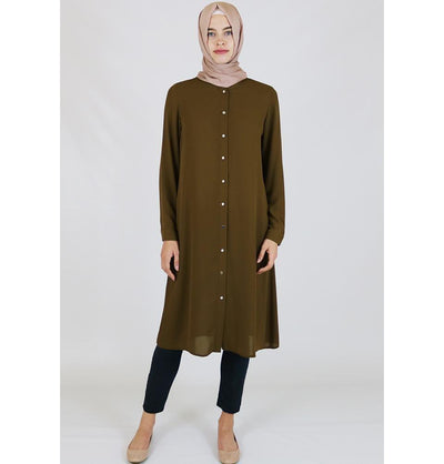 Abaci Tunic Abaci Simple Tunic 17TNK9936 Olive - Modefa 