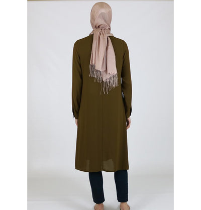 Abaci Tunic Abaci Simple Tunic 17TNK9936 Olive - Modefa 