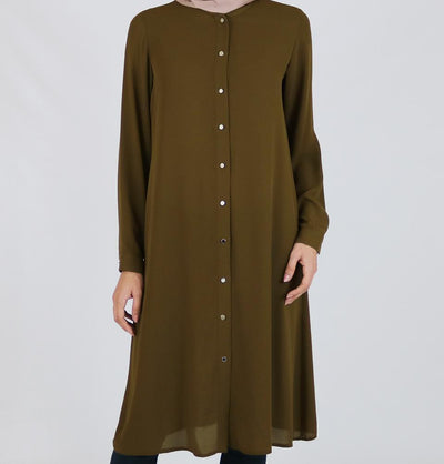 Abaci Tunic Abaci Simple Tunic 17TNK9936 Olive - Modefa 