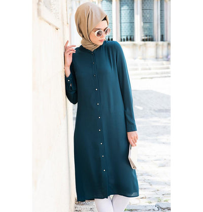 Abaci Tunic Abaci Simple Tunic 17TNK9936 Teal Blue - Modefa 