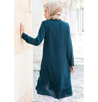 Abaci Tunic Abaci Simple Tunic 17TNK9936 Teal Blue - Modefa 