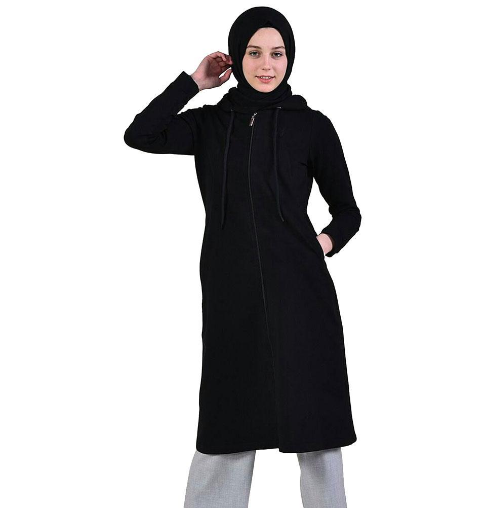 Abaci Long Modest Hooded Tunic 8335 Black