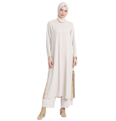 Abaci Modest Sequined Tunic 13191 Beige