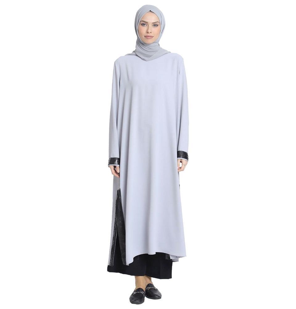 Abaci Modest Sequined Tunic 13191 Gray