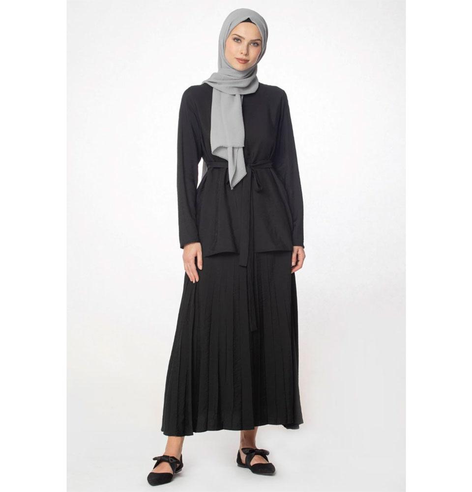 Abaci Solid Tunic & Skirt Set 13343 Black