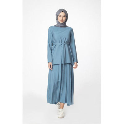 Abaci Solid Tunic & Skirt Set 13343 Blue