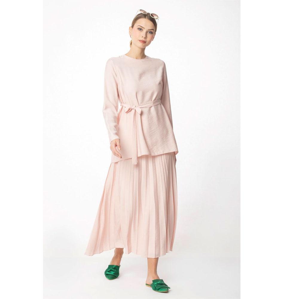 Abaci Solid Tunic & Skirt Set 13343 Pink