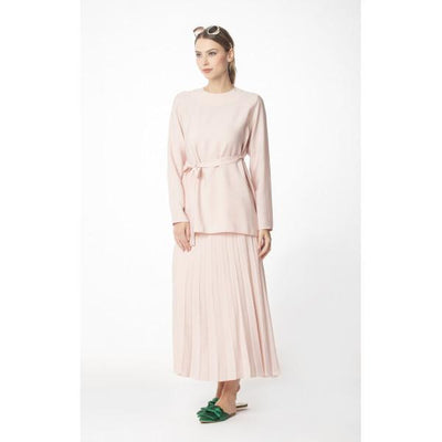 Abaci Solid Tunic & Skirt Set 13343 Pink